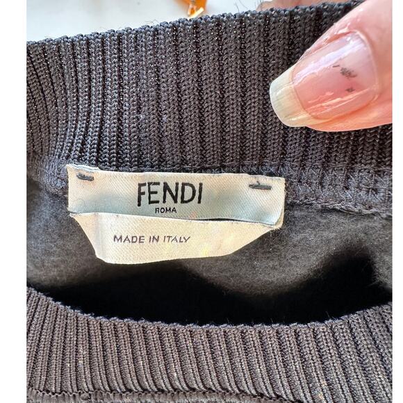 Fendi Black Roma 1925 Logo Crewneck Sweatshirt Women’s L - Picture 10 of 16